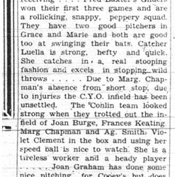 1944-06-29 Softball -Girls League Notes