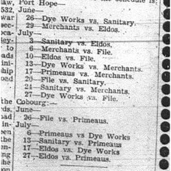 1944-06-29 Softball -Mens League Schedule