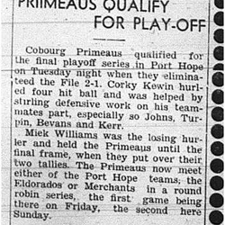 1944-08-24 Softball -Mens League Primeaus move on