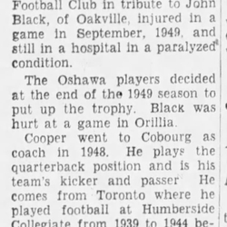 1950-11-18 Football -Bob Cooper of GG wins award -Ottawa Citizen