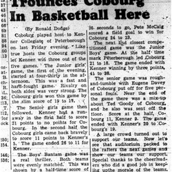 1955-02-17 School -CDCI Basketball vs Kenner