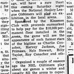 1955-03-24 Hockey -NHL Oldtimers help raise funds for arena floor