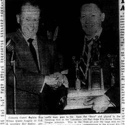 1955-04-28 Hockey -Comets accept Lakeshore League trophy