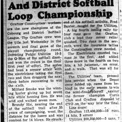 1955-09-29 Softball -Grafton wins Cobourg & D League