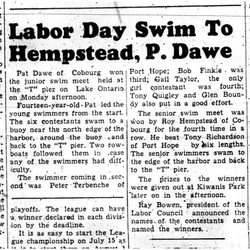 1956-09-06 Swimming -Labour Day Games