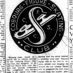 1957-04-25 Figure Skating -winning emblem crest