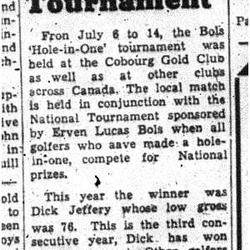 1957-07-18 Golf -Jeffery wins Hole-in-One Tourney