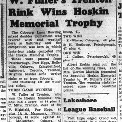 1957-07-25 Lawn Bowling -Hoskin Memorial Trophy