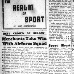 1957-08-29 Softball -Merchants vs Rockliffe Air Force OASA Playoff