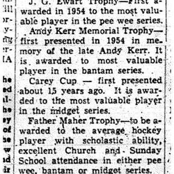 1958-03-15 Hockey -CCHL trophies to be won