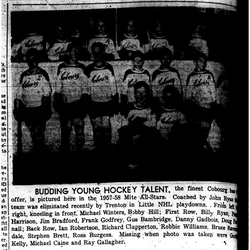 1958-03-20 Hockey -CCHL Mite AllStars team photo