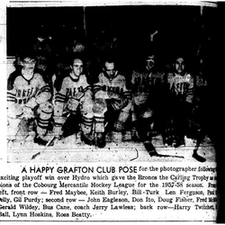 1958-03-27 Hockey -Mercantile League-Grafton Broncs win playoffs