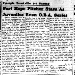 1958-09-11 Baseball -Juveniles vs Brockville