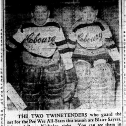 1959-01-15 Hockey -CCHL PeeWee Allstars netminders