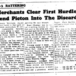 1959-09-03 Softball -Intermediate Merchants vs Picton Playoff