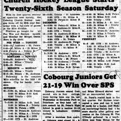 1959-10-28 Hockey -CCHL League Schedule