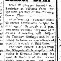 1960-04-28 Soccer -Cobourg Club tryouts