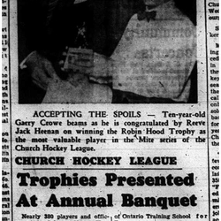 1960-05-12 Hockey -CCHL Mite MVP Garry Crowe