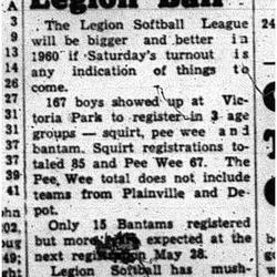 1960-05-19 Softball -Big turnout for Legion League registration