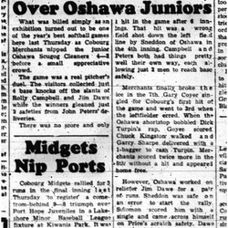 1960-06-09 Softball -Merchants exhibition vs Oshawa Juniors