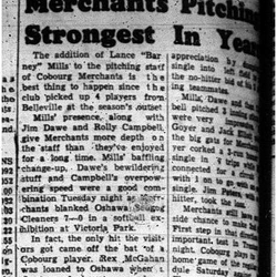 1960-07-14 Softball -Intermediate Merchants vs Oshawa