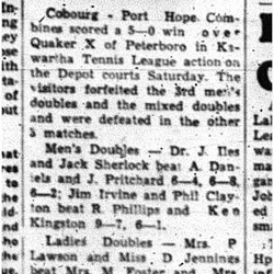 1960-07-14 Tennis -Combines vs Peterborough