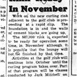 1960-09-15 Curling -New rink ready adjacent to golf club