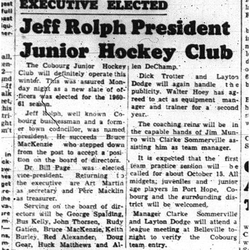 1960-09-29 Hockey -Juniors elect new officers-Prez Jeff Rolph