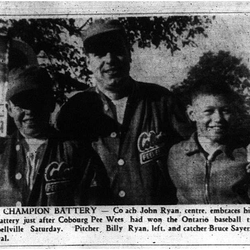 1960-10-06 Baseball -PeeWees OBA Champions -Winning battery pic