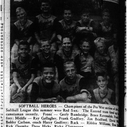 1960-10-13 Softball -Legion PeeWee Champs -Red Sox pic