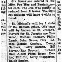 1960-10-27 Hockey -CCHL Midgets team rosters