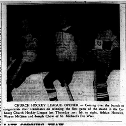 1960-11-10 Hockey -St Michaels PeeWee players pic