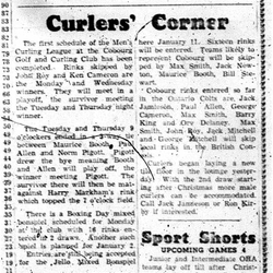 1960-12-22 Curling -1st Schedule completed