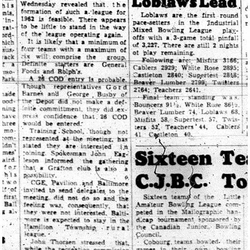 1962-04-25 Bowling -Industrial mixed League