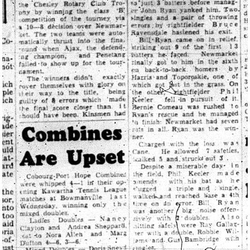 1962-07-04 Tennis -Combines vs Bowmanville