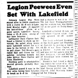 1962-08-29 Softball -Legion PeeWees vs Lakefield