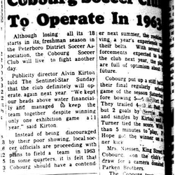 1962-09-12 Soccer -Cobourg in Peterborough District League