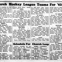 1962-10-31 Hockey -CCHL team rosters