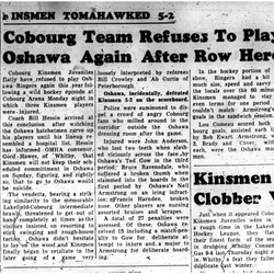 1962-12-12 Hockey -Juveniles refuse to play Oshawa