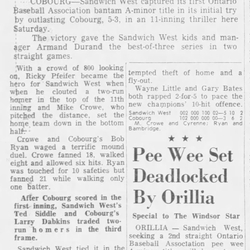 1963-10-07 Baseball -OBA Sandwich W beat_Cobourg -Windsor Star