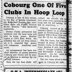 1963-11-06 Basketball -Intermediates in Bay of Quinte League