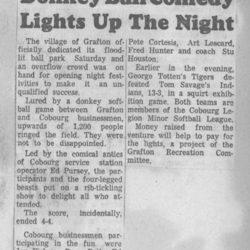 1968 Baseball -Donkey -Grafton Ball Park gets lights