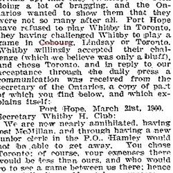 1900-03-27 Hockey -PH vs Whitby Location Dispute-TO Star