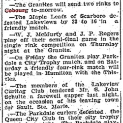 1902-02-05 Curling -Granites sending 2 rinks to Cobourg-TO Star