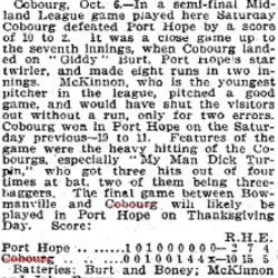 1902-10-07 Baseball -Cobourg vs Port Hope-TO Star