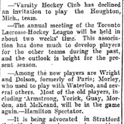 1902-11-22 Hockey -Ladies Happy Go Lucks Team-TO Star