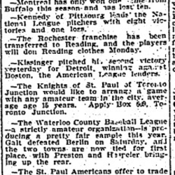 1903-07-21 Baseball -Cobourg to play St Clements-TO Star