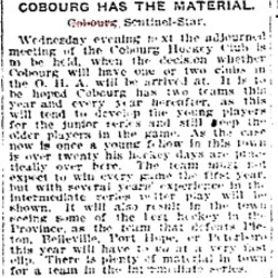 1903-11-14 Hockey -Cobourg Hockey Club-adjourned meeting notice-TO Star