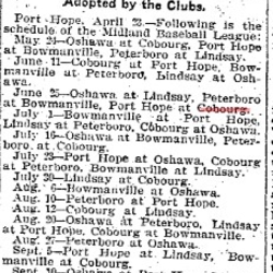 1904-04-25 Baseball -Cobourg schedule in Midland League-TO Star