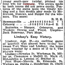 1904-08-04 Baseball -Cobourg vs Bowmanville-TO Star